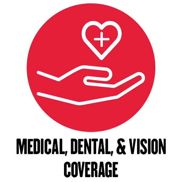 公司福利:医疗、牙科和视觉覆盖